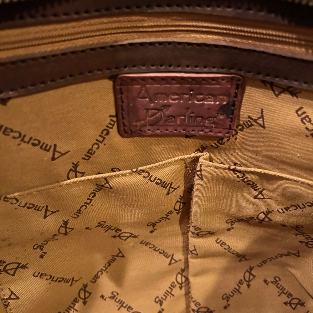 American Darling Brown Leather Tote with Fringe - Picture 6 of 6